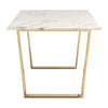 71" Faux Marble Office Desk with Brass Plated Steel Legs