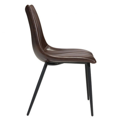 Classic Tufted Brown Leatherette Guest or Conference Chairs (Set of 2)
