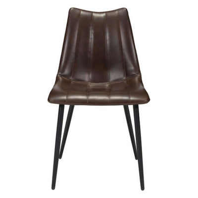 Classic Tufted Brown Leatherette Guest or Conference Chairs (Set of 2)