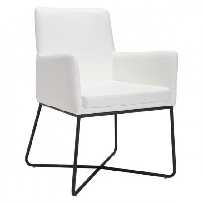 Stunning White Leatherette Guest or Conference Armchair