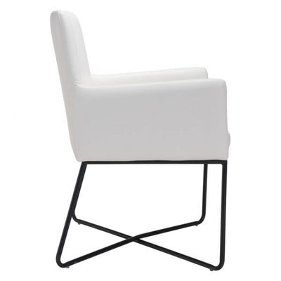 Stunning White Leatherette Guest or Conference Armchair