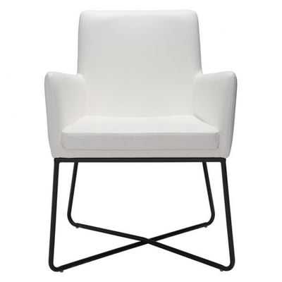 Stunning White Leatherette Guest or Conference Armchair