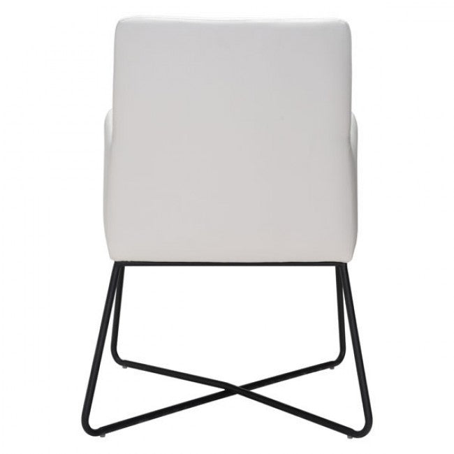 Stunning White Leatherette Guest or Conference Armchair