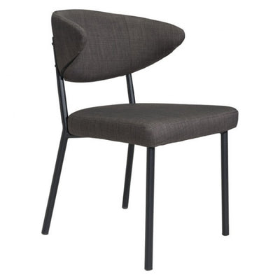 Dramatic Charcoal Gray Guest or Conference Chair (Set of 2)