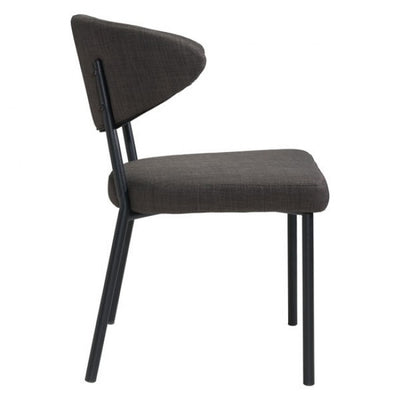 Dramatic Charcoal Gray Guest or Conference Chair (Set of 2)