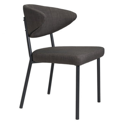 Dramatic Charcoal Gray Guest or Conference Chair (Set of 2)