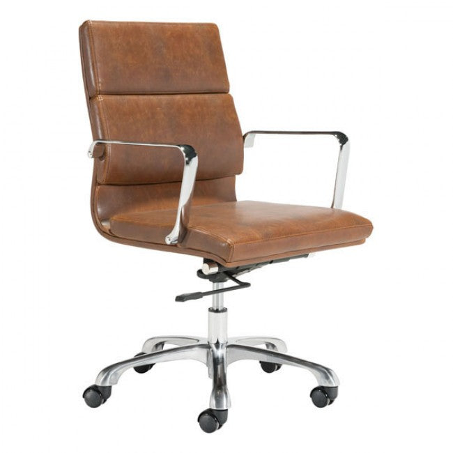 Handsome Brown Leatherette Rolling Office Chair