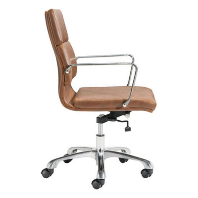 Handsome Brown Leatherette Rolling Office Chair