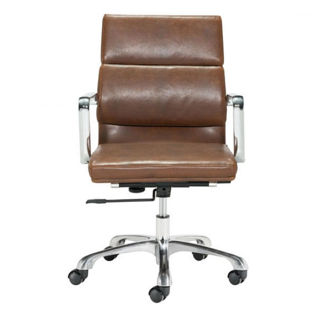 Handsome Brown Leatherette Rolling Office Chair
