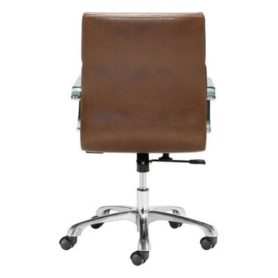 Handsome Brown Leatherette Rolling Office Chair
