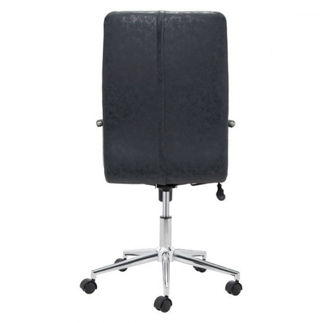 Handsome High-Back Black Leatherette Rolling Office Chair