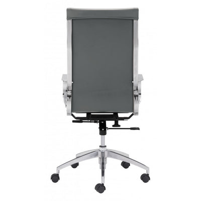 Sleek Gray Leatherette High-Back Office Chair