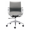 Sleek Gray Leatherette Low-Back Office Chair