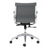 Sleek Gray Leatherette Low-Back Office Chair