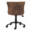 Distressed Brown Cushioned Office Chair
