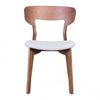 Flared Back Walnut Guest or Conference Chair w/ Light Gray Cushion (Set of 2)
