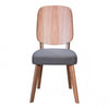 Curved Back Walnut Guest or Conference Chair w/ Dark Gray Cushion (Set of 2)