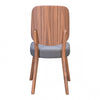 Curved Back Walnut Guest or Conference Chair w/ Dark Gray Cushion (Set of 2)