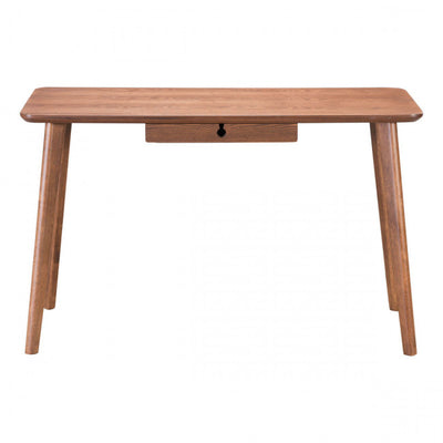47" Dark Walnut Single-Drawer Office Desk