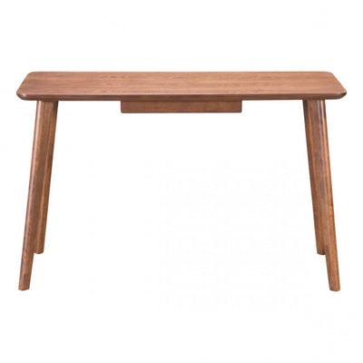 47" Dark Walnut Single-Drawer Office Desk