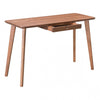47" Dark Walnut Single-Drawer Office Desk