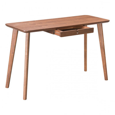 47" Dark Walnut Single-Drawer Office Desk