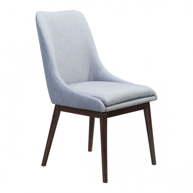 Gray Linen & Wood Guest or Conference Chair (Set of 2)