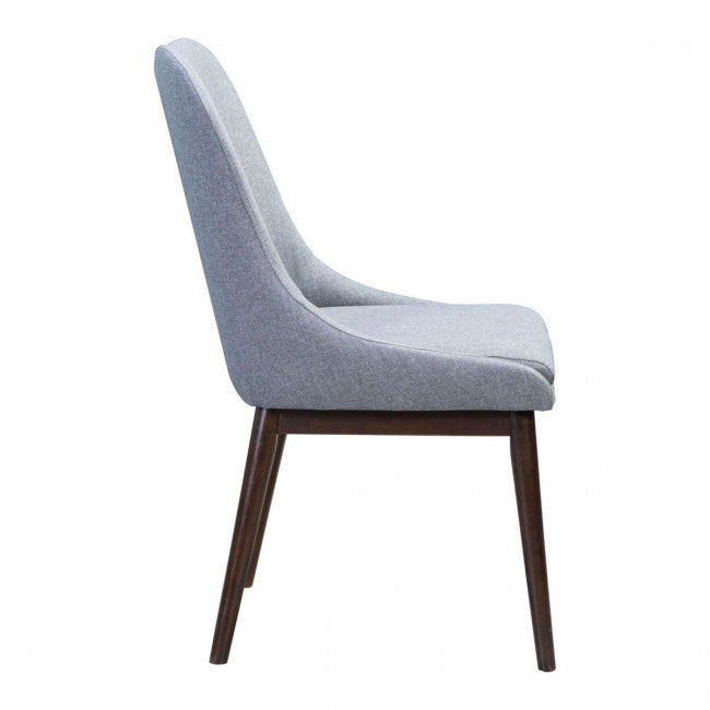 Gray Linen & Wood Guest or Conference Chair (Set of 2)