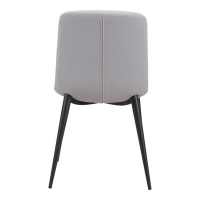 Curved White Leatherette Guest or Conference Chair (Set of 2)