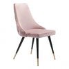 Stylish Pink Velvet Guest or Conference Chair w/ Button Tufting (Set of 2)
