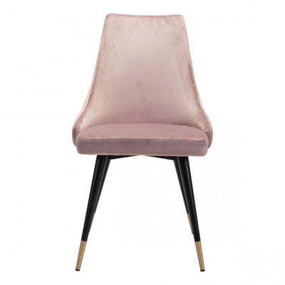 Stylish Pink Velvet Guest or Conference Chair w/ Button Tufting (Set of 2)