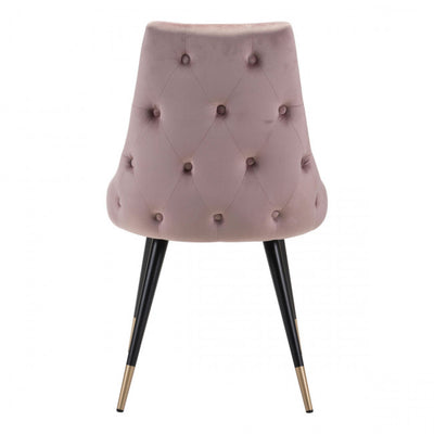 Stylish Pink Velvet Guest or Conference Chair w/ Button Tufting (Set of 2)