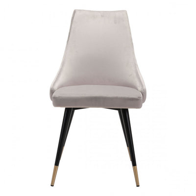 Stylish Gray Velvet Guest or Conference Chair w/ Button Tufting (Set of 2)