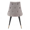 Stylish Gray Velvet Guest or Conference Chair w/ Button Tufting (Set of 2)