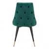 Stylish Green Velvet Guest or Conference Chair w/ Button Tufting (Set of 2)