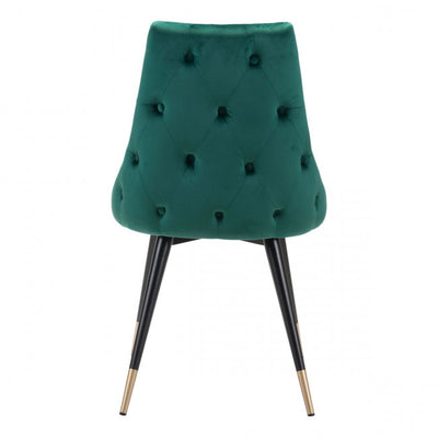 Stylish Green Velvet Guest or Conference Chair w/ Button Tufting (Set of 2)