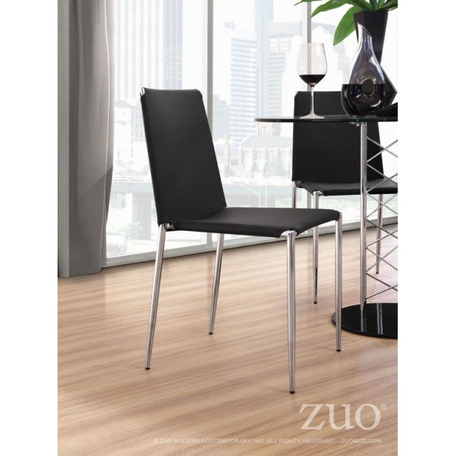 Timeless Black Leatherette Guest or Conference Chair (Set of 4)