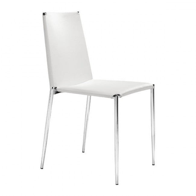Timeless White Leatherette Guest or Conference Chair (Set of 4)