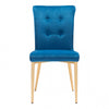 Stunning Blue Velvet & Buttons Guest or Conference Chair (Set of Two)