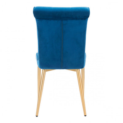 Stunning Blue Velvet & Buttons Guest or Conference Chair (Set of Two)