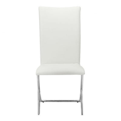Modern White Leatherette Conference/Guest Chair with Chrome (Set of 2)