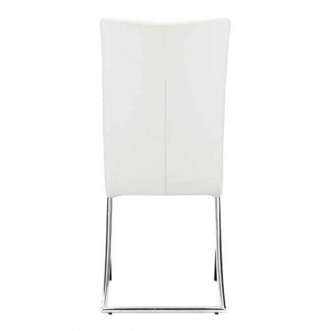 Modern White Leatherette Conference/Guest Chair with Chrome (Set of 2)