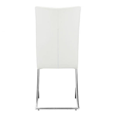 Modern White Leatherette Conference/Guest Chair with Chrome (Set of 2)