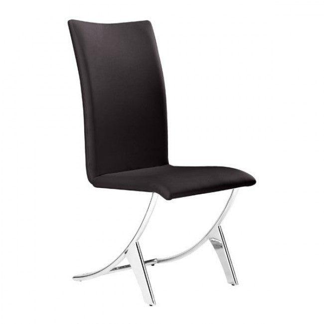 Modern Espresso Leatherette Conference/Guest Chair with Chrome (Set of 2)