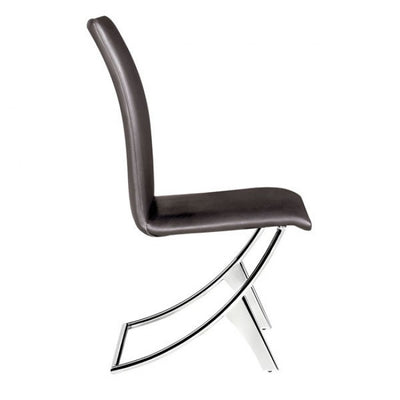 Modern Espresso Leatherette Conference/Guest Chair with Chrome (Set of 2)