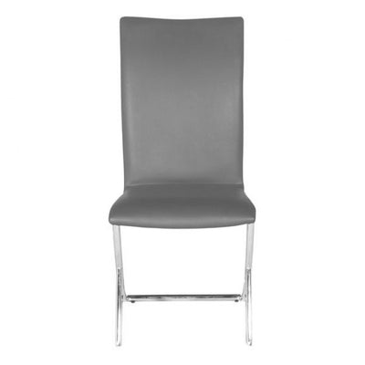 Modern Gray Leatherette Conference/Guest Chair with Chrome (Set of 2)