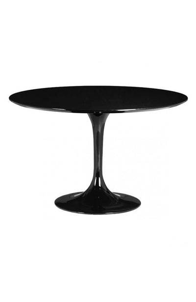 Modern Black Lacquer Circular Meeting Table