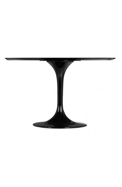 Modern Black Lacquer Circular Meeting Table