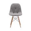 Gray Velour Guest or Conference Chair w/ Button Tufting