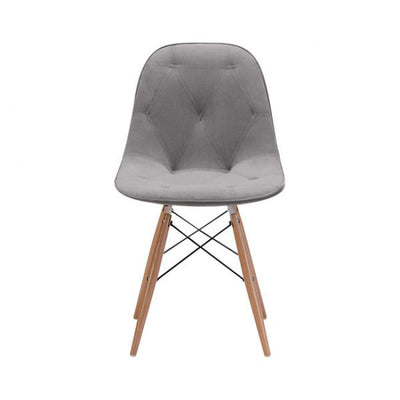 Gray Velour Guest or Conference Chair w/ Button Tufting